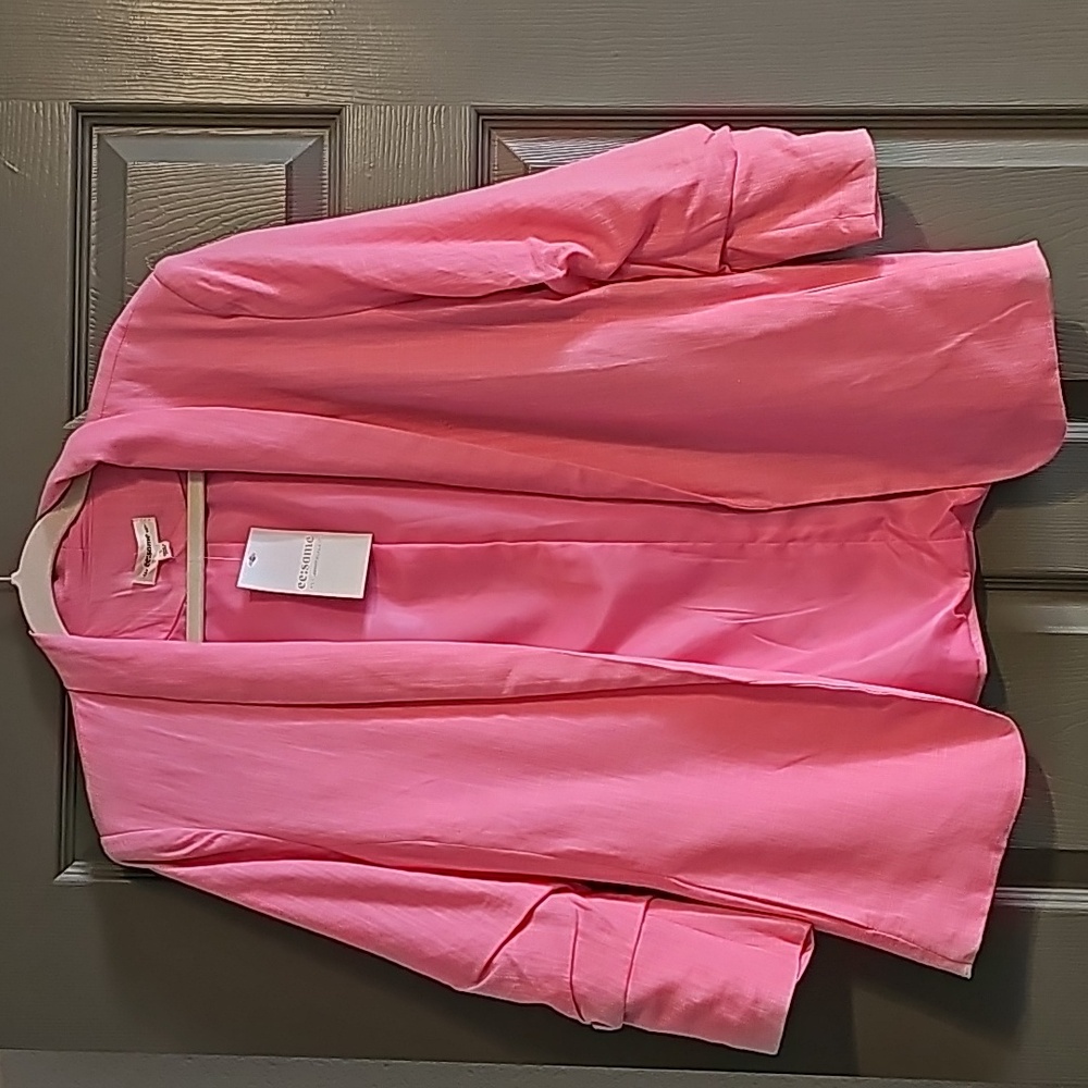 NWT Pink ruched sleeve blazer